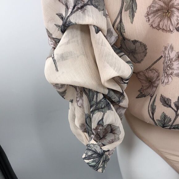 ASTR floral gathered sleeves bodysuit - Picture 4 of 6
